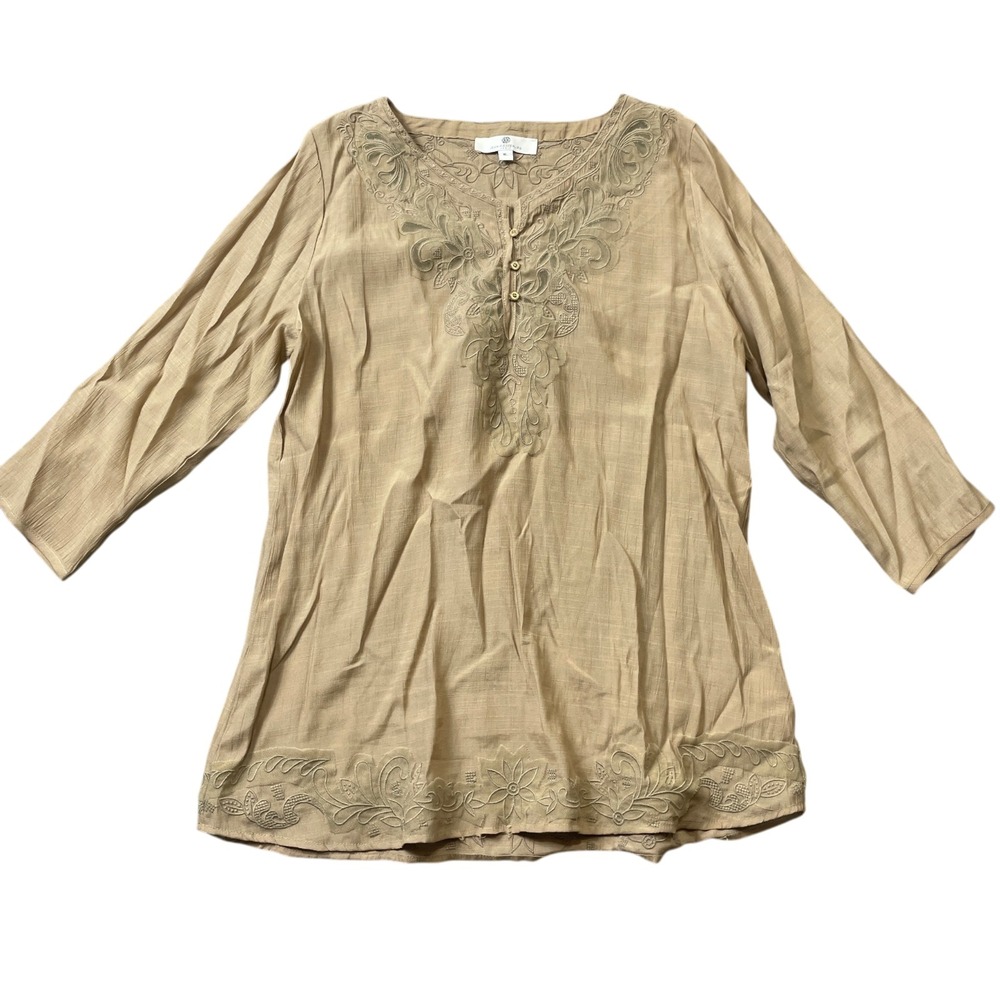 Jean-Pierre Klifa XL Tunic Paris Tan 100% Polyester
